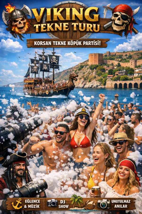 Alanya Viking Tekne Turu – Köpük Partisi & Kale Manzarası